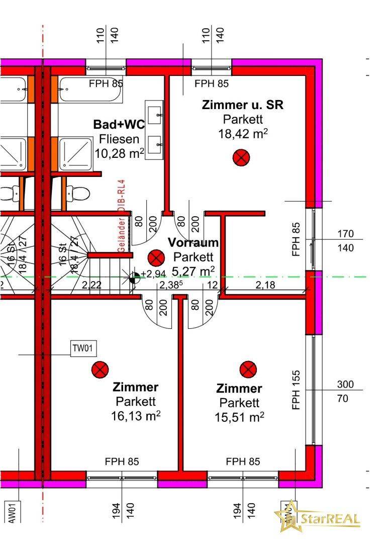 Plan Obergeschoss