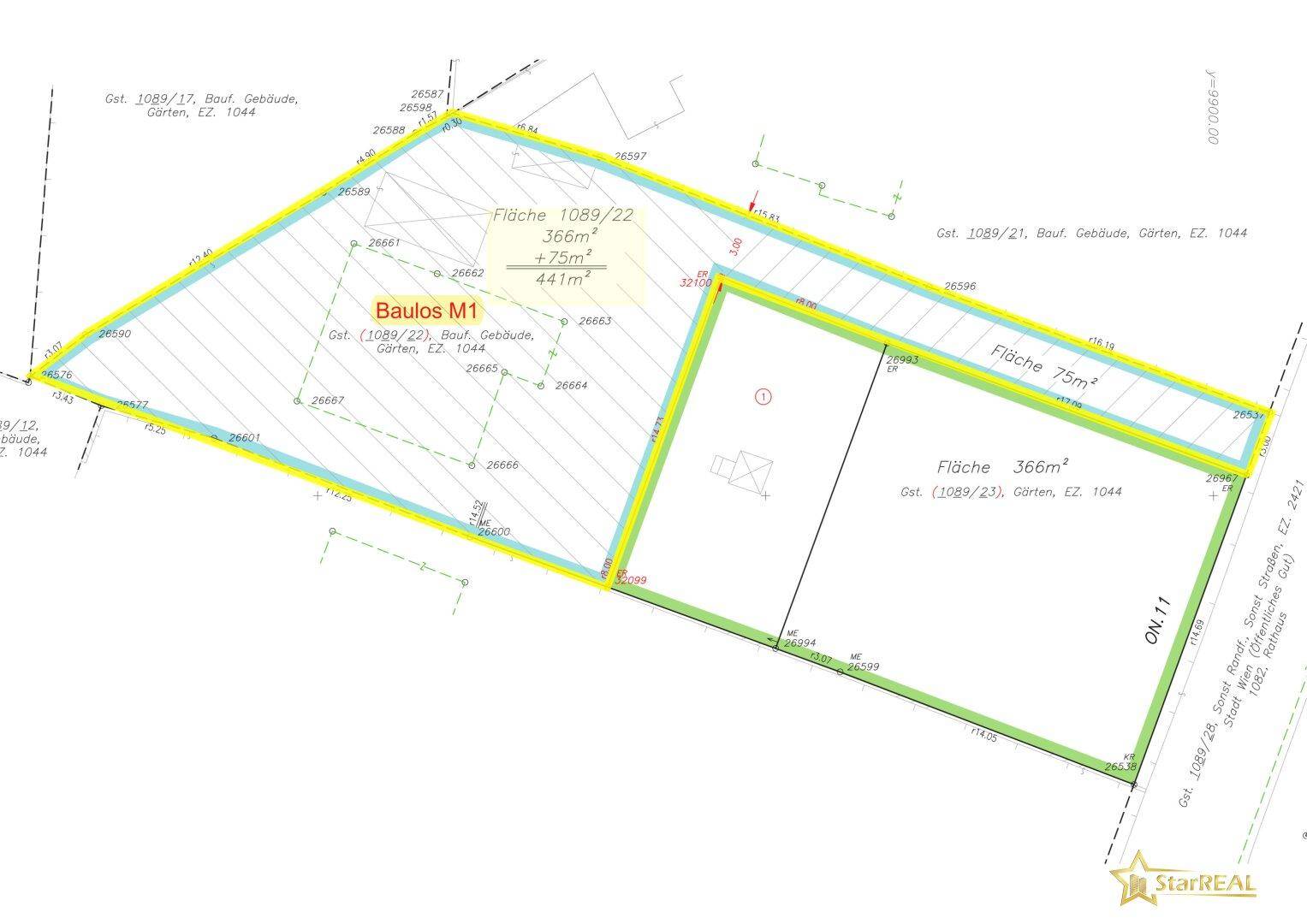 Teilungsplan Baulos M1