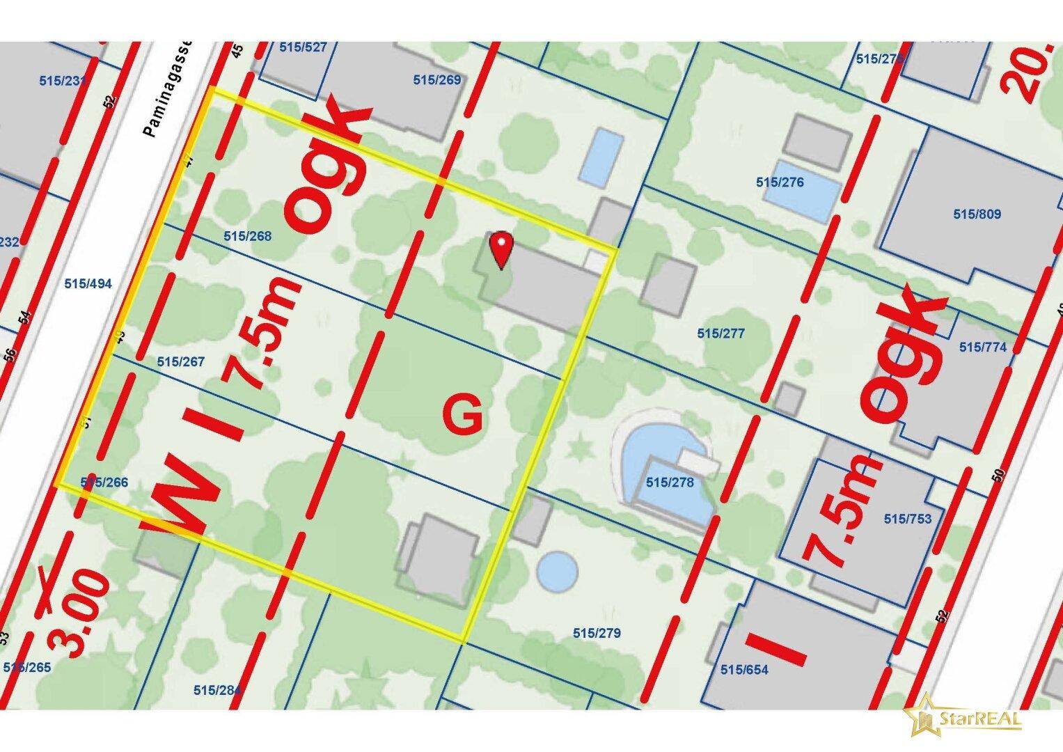 1.575 m² IN ATTRAKTIVER WOHNGEGEND. 3 PARZELLEN NEBENEINANDER. - Ansicht 3
