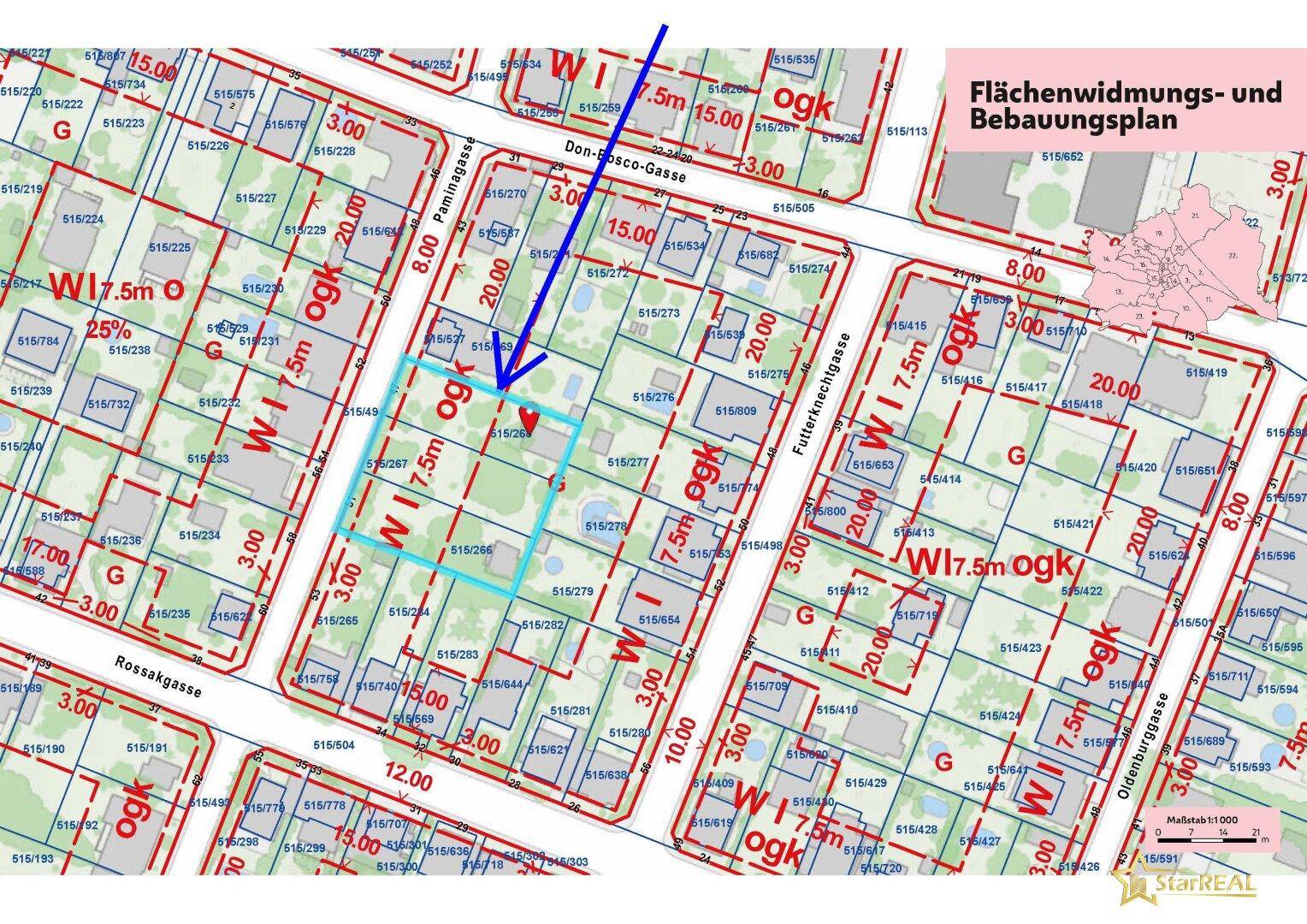 1.575 m² IN ATTRAKTIVER WOHNGEGEND. 3 PARZELLEN NEBENEINANDER. - Ansicht 4