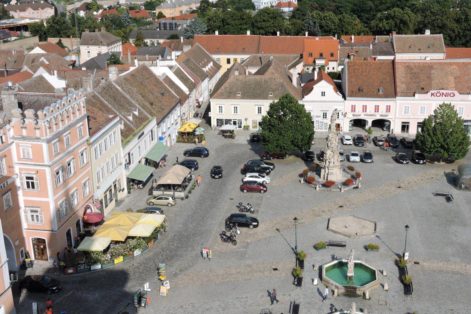 Blick zum Hauptplatz in Retz