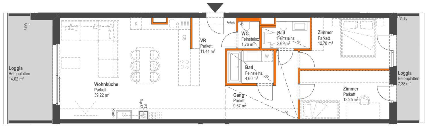 Wohnungsplan-Ausschnitt