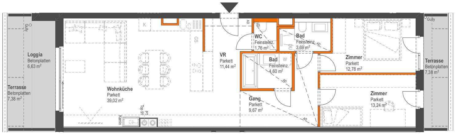 Wohnungsplan-Ausschnitt