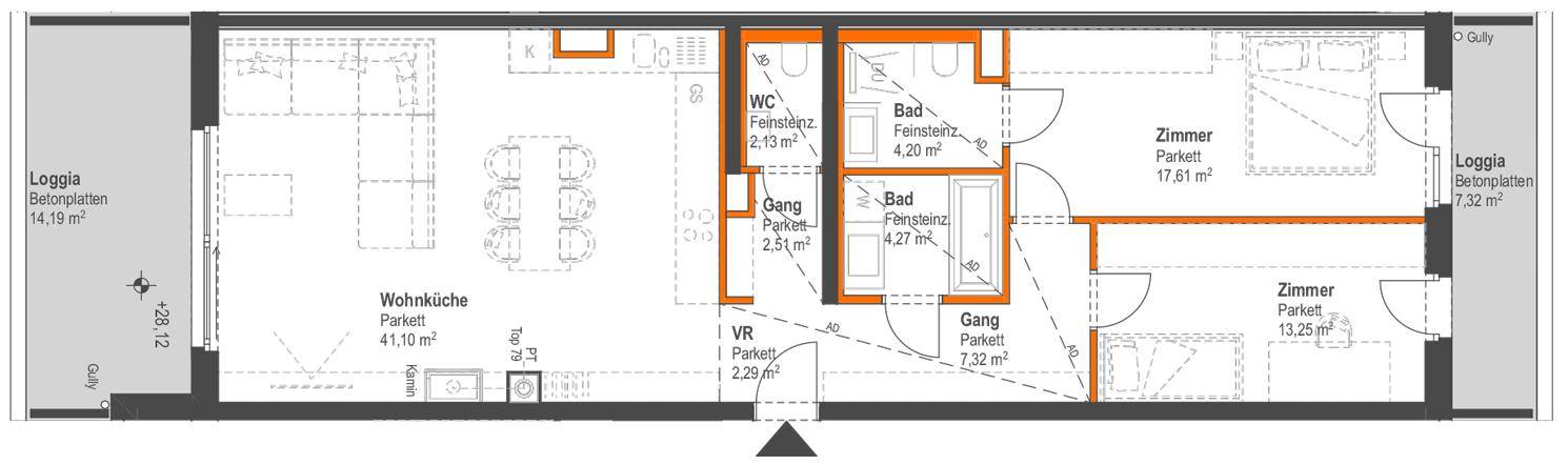 Wohnungsplan-Ausschnitt