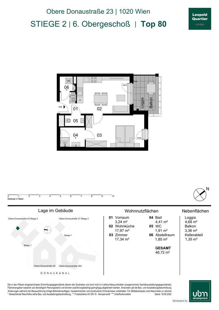 Detaillierter Grundriss einer Wohnung mit Loggia und Balkon.