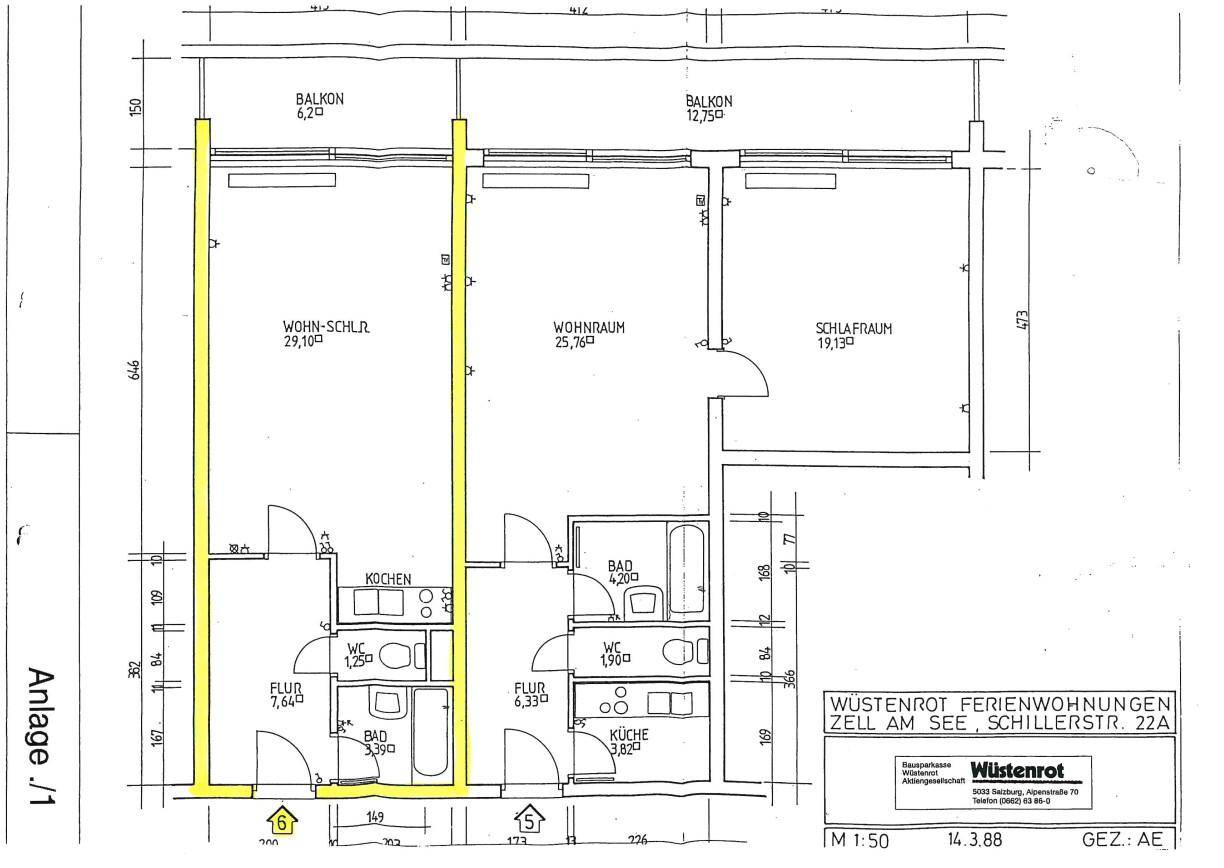 Anlage 1 Grundrissplan Top 6 Zell am See