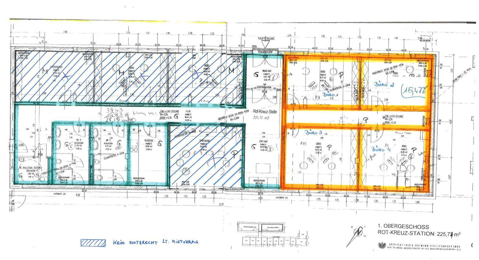 Grundriss Büroräumlichkeiten