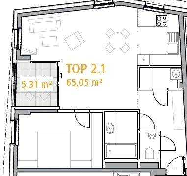 Moderne 2-Zimmer-Wohnung nähe LKA mit Loggia - zur Miete - Widok 6