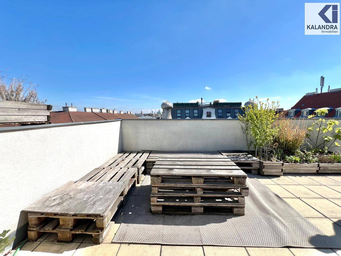 38m² große Dachterrasse