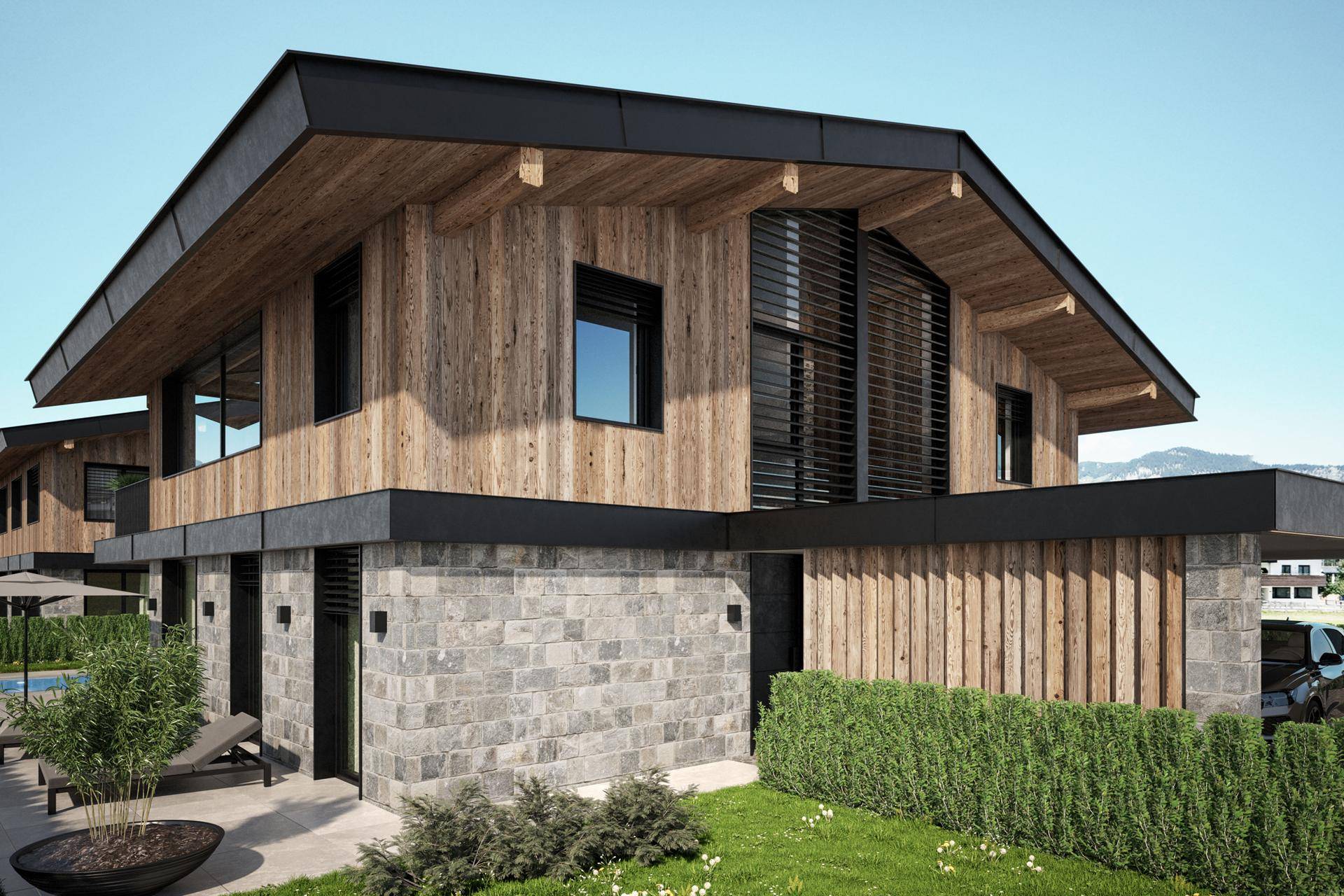 Sonniges Neubau-Chalet mit Pool und Kaiserblick (06754) - Ansicht 2