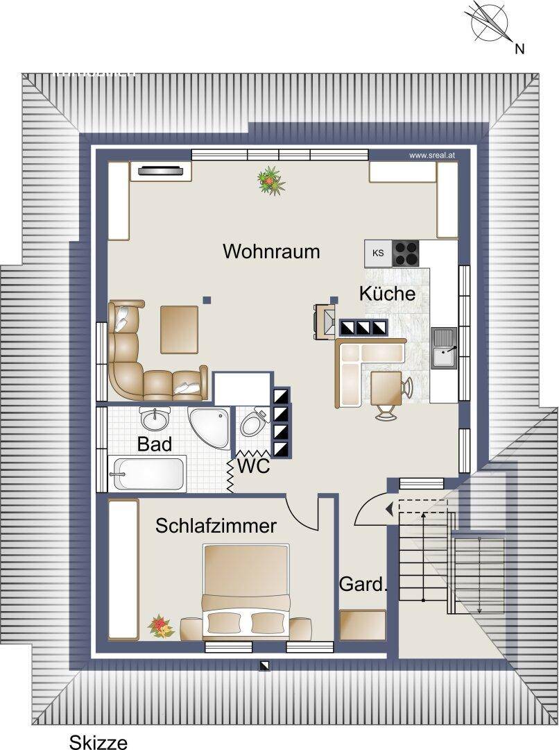 skizzierter Grundriss