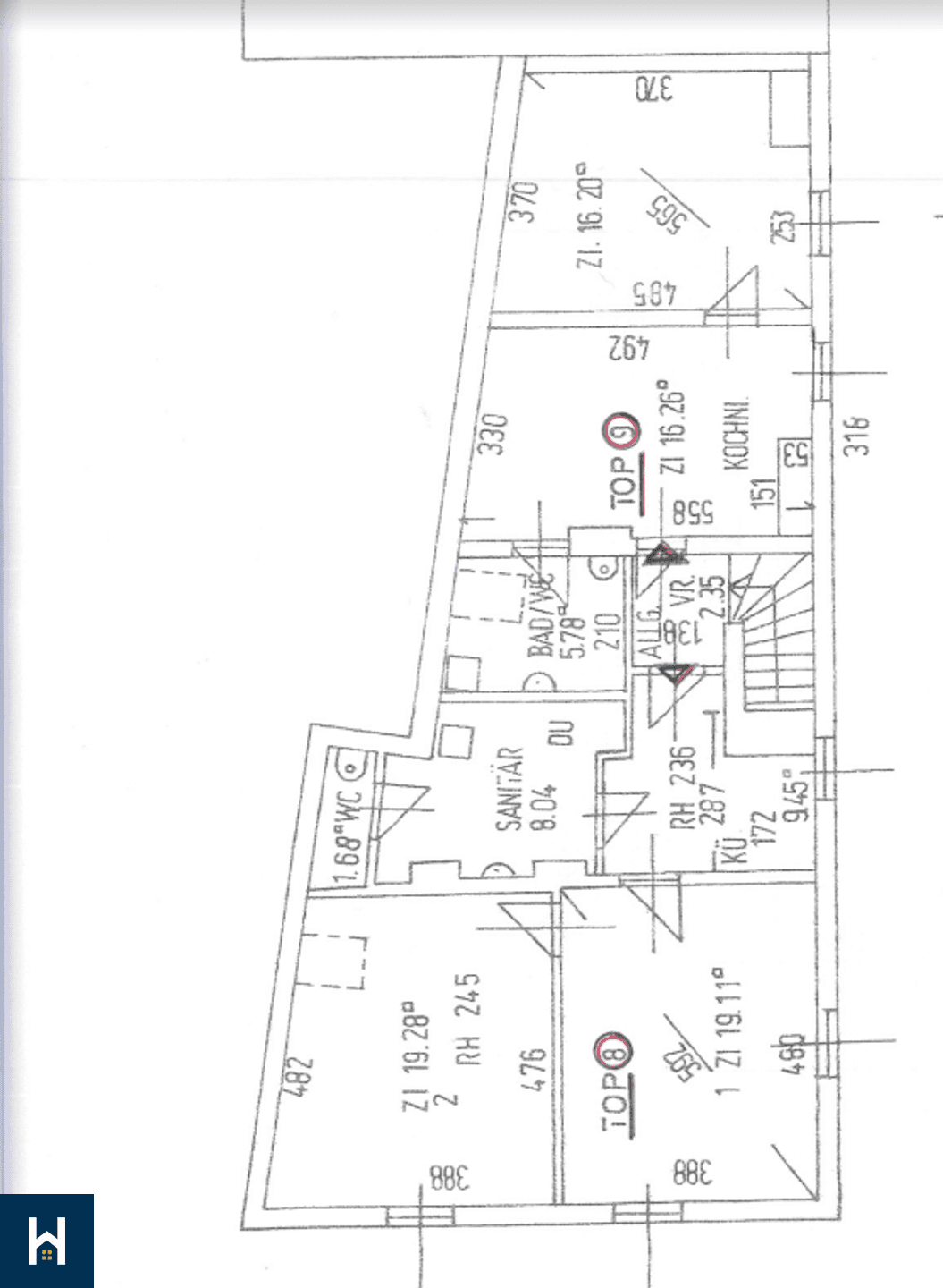Wohnungsplan Top 8 Elisbathinergasse