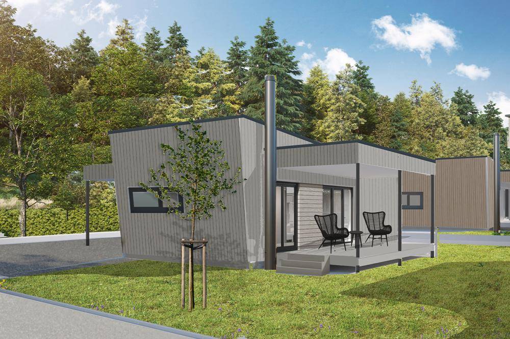 Visualisierung Haus 2 mit Terrassenüberdachung (Zusatzausstattung)