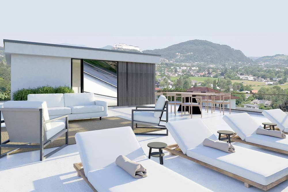 Visualisierung - Dachterrasse mit Festungsblick, Villa