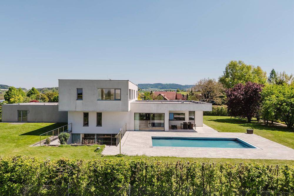 Westansicht des Architektenhauses - Vogelperspektive