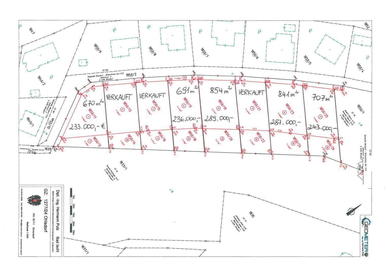 Lageplan, verkauft