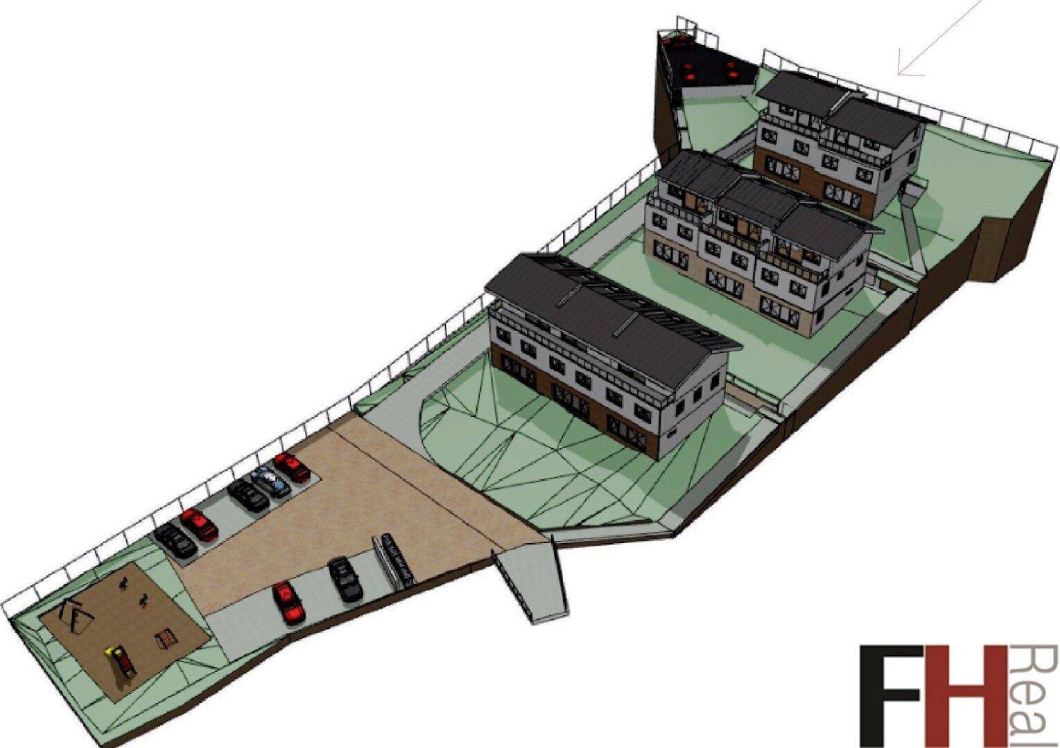 Bauträgerprojekt, herrliche Fernsicht, baubewilligte WNFL 1.352m², Grundstück 3.674m², zentrale Lage! - Ansicht 5