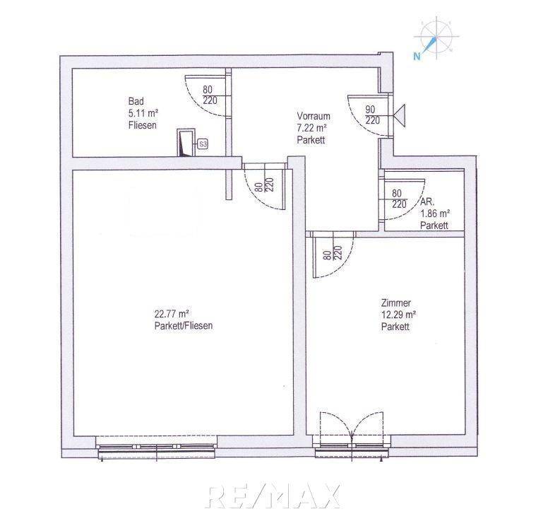 Grundriss mit m²