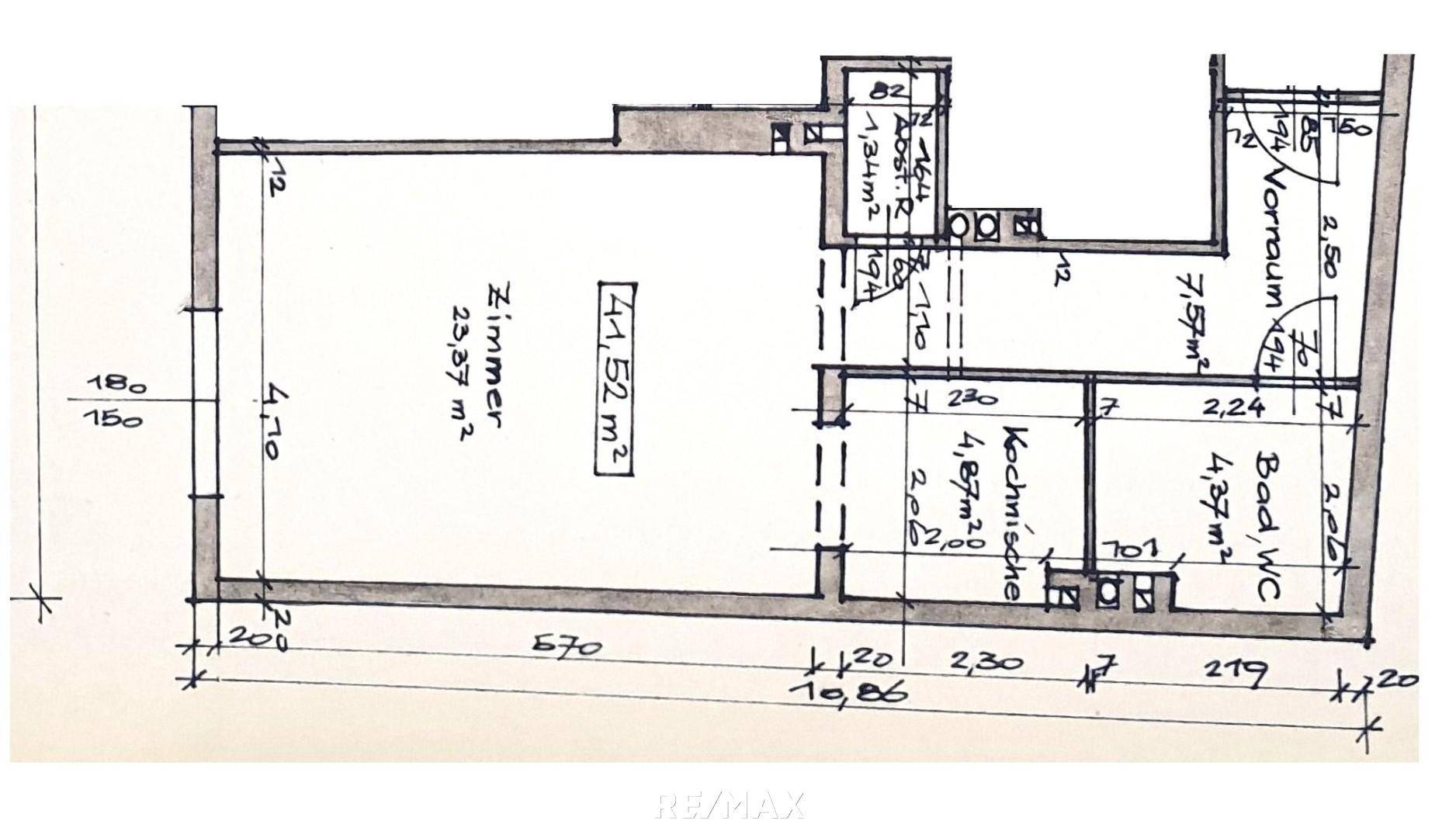 Wohnungsplan aus Bauakt