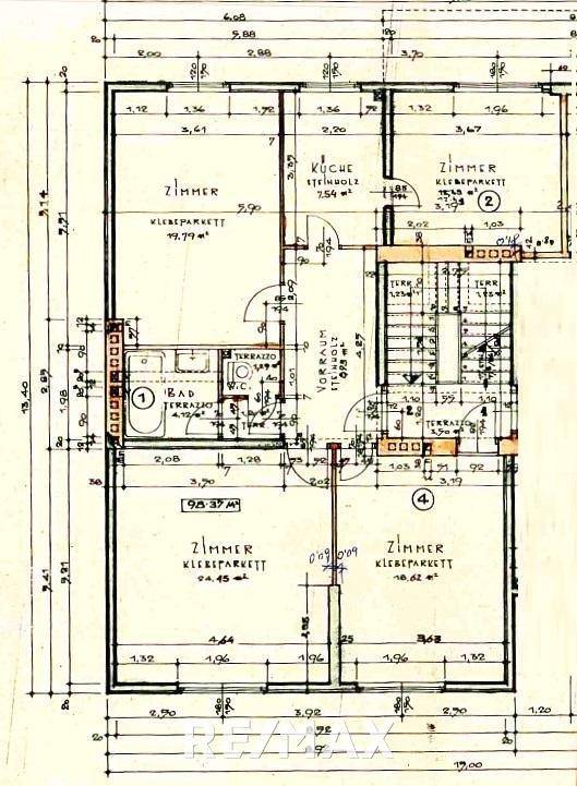 Grundriss lt Bauplan der Hausverwaltung