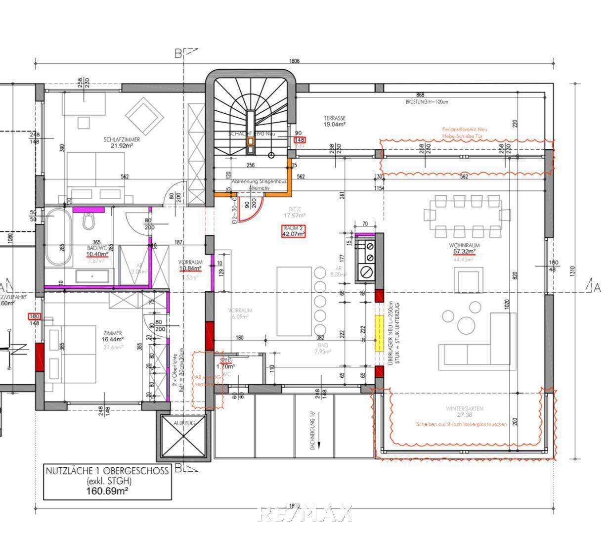 Plan 1.OG- Grundrisse adaptierbar