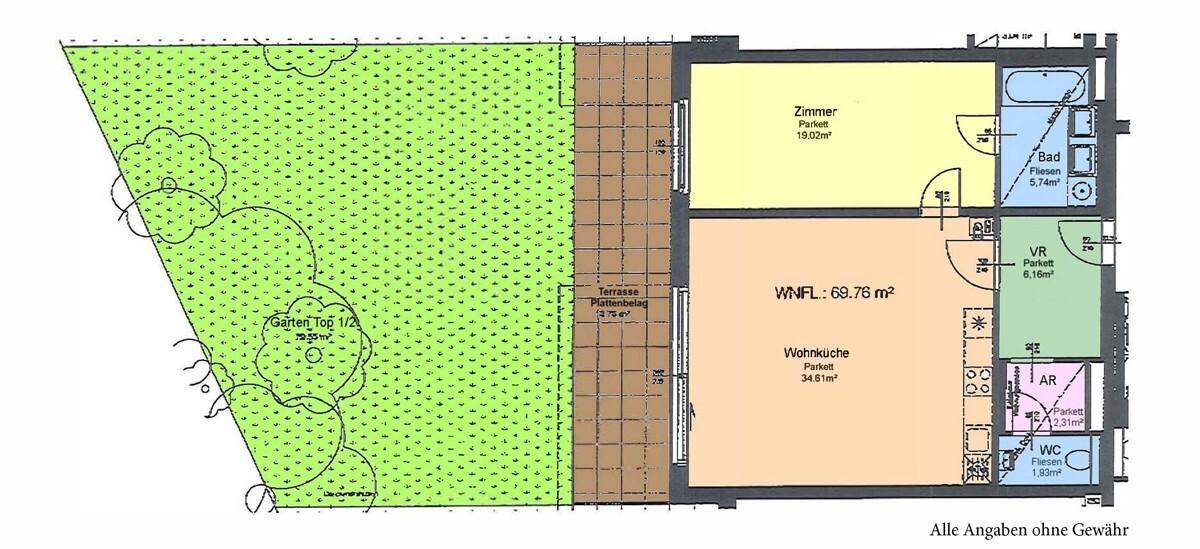 plan mit garten bunt