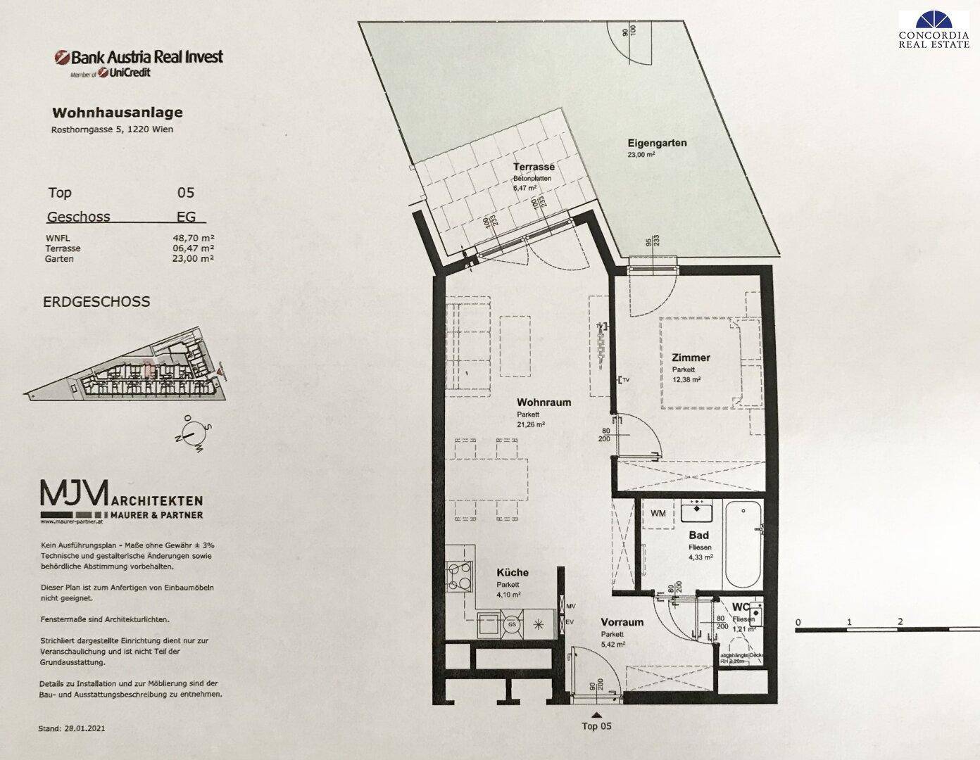 Grundriss Gartenwohnung