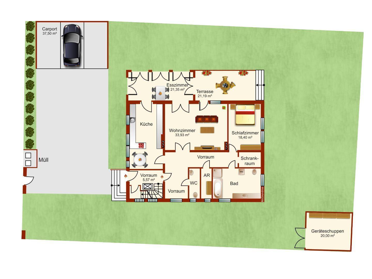 Schematischer Plan Grundstück