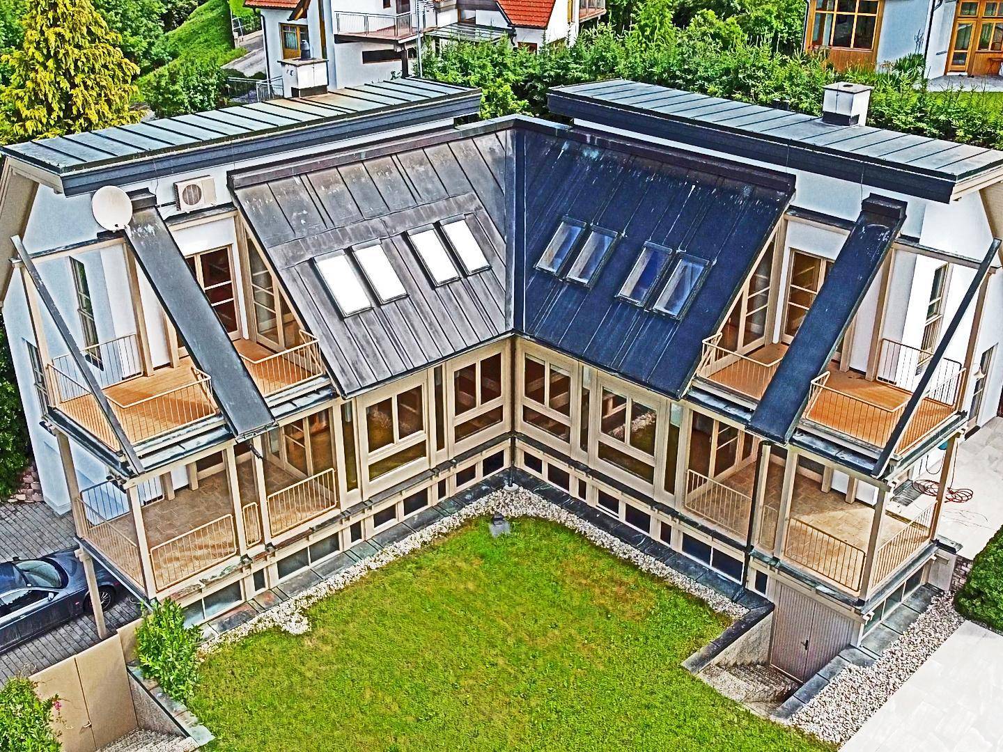 Haus und Garten aus der Vogelperspektive