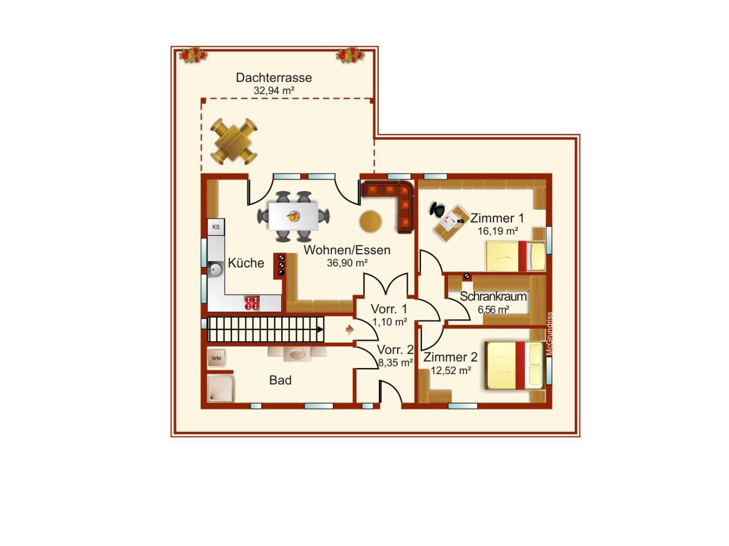 Schematischer Plan DG - Penthouse