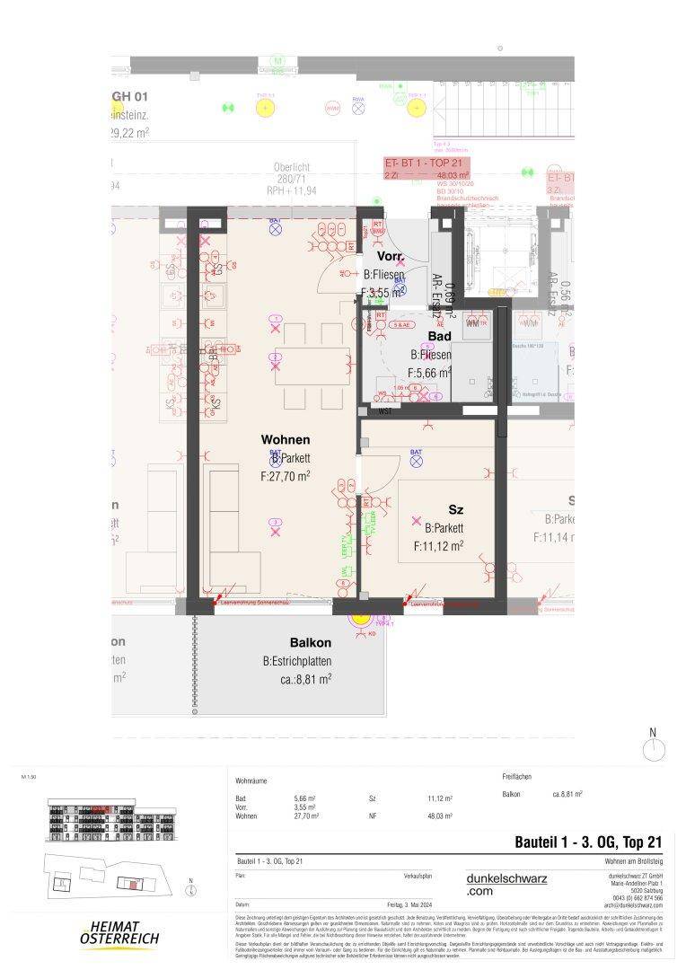 Wohnungsplan Bröllsteig 10/Top 21