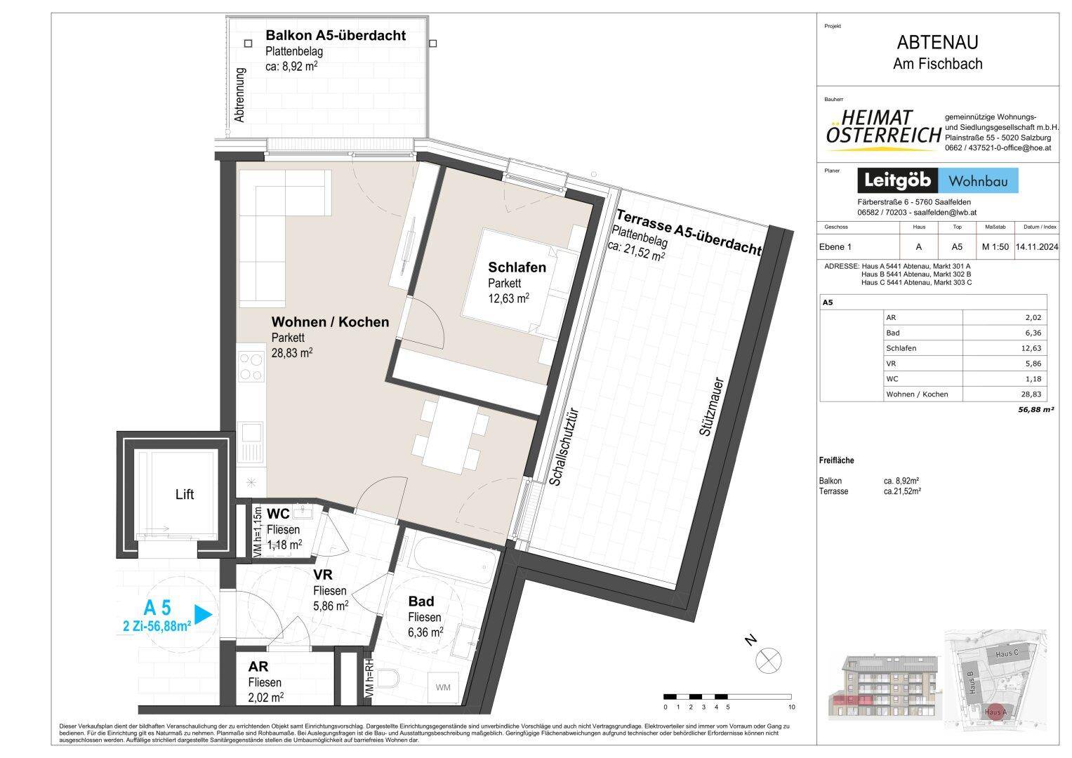 Wohnungsplan - Top A5