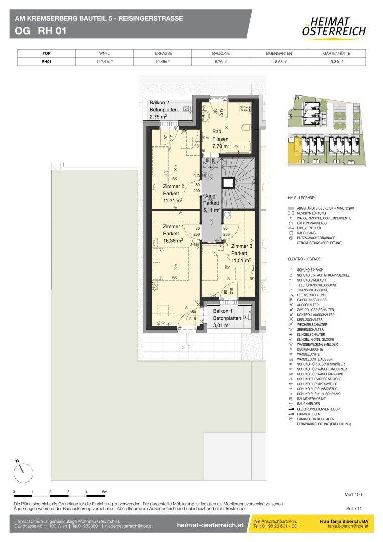 Grundriss des Obergeschosses mit drei Zimmern, Badezimmer und zwei Balkonen für zusätzlichen Wohnraum.