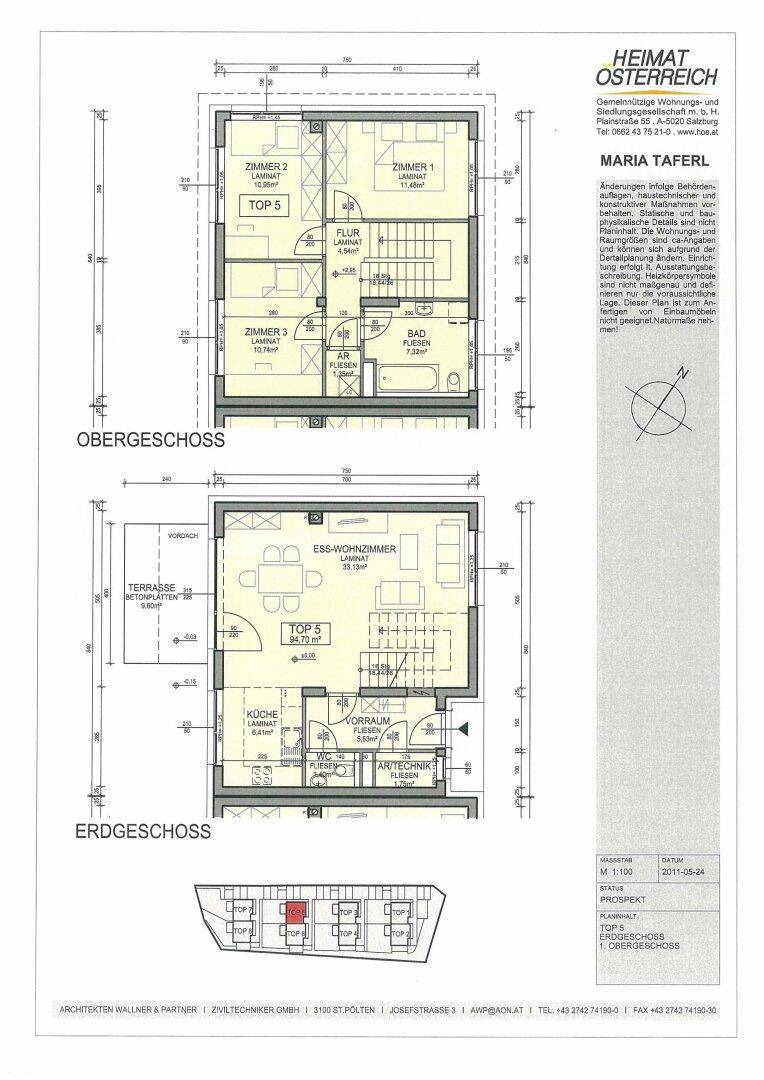 Detaillierter Grundriss des Erdgeschosses und Obergeschosses mit Raumaufteilung.