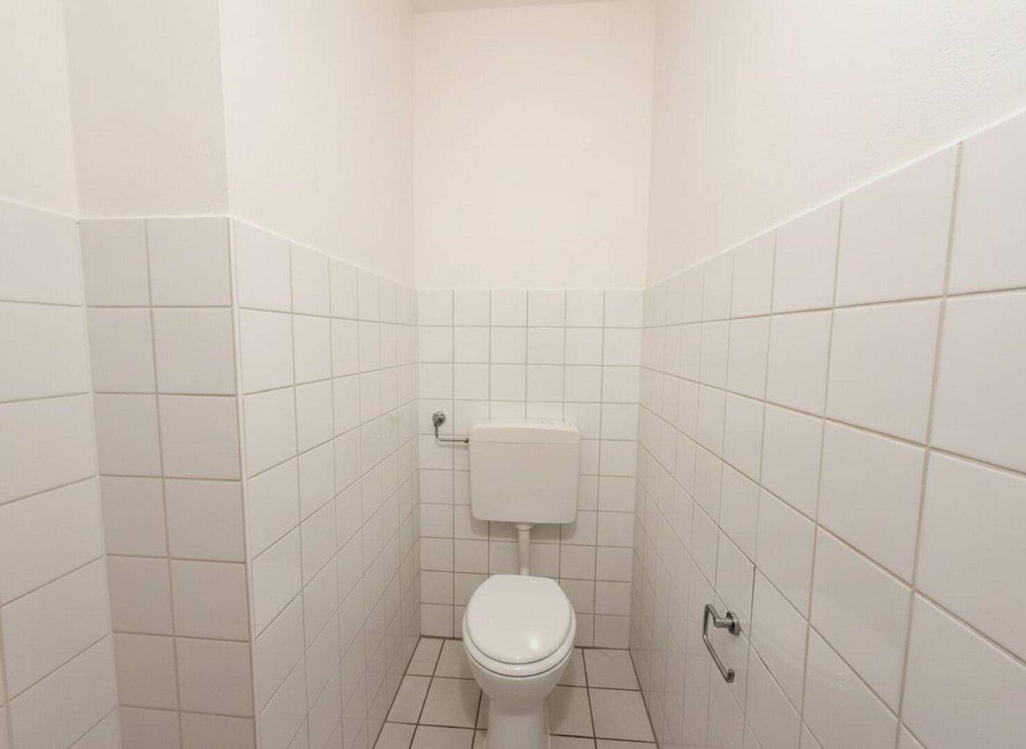 Geräumiger Flur mit Laminatboden und mehreren Holztüren, bietet Zugang zu den Zimmern.