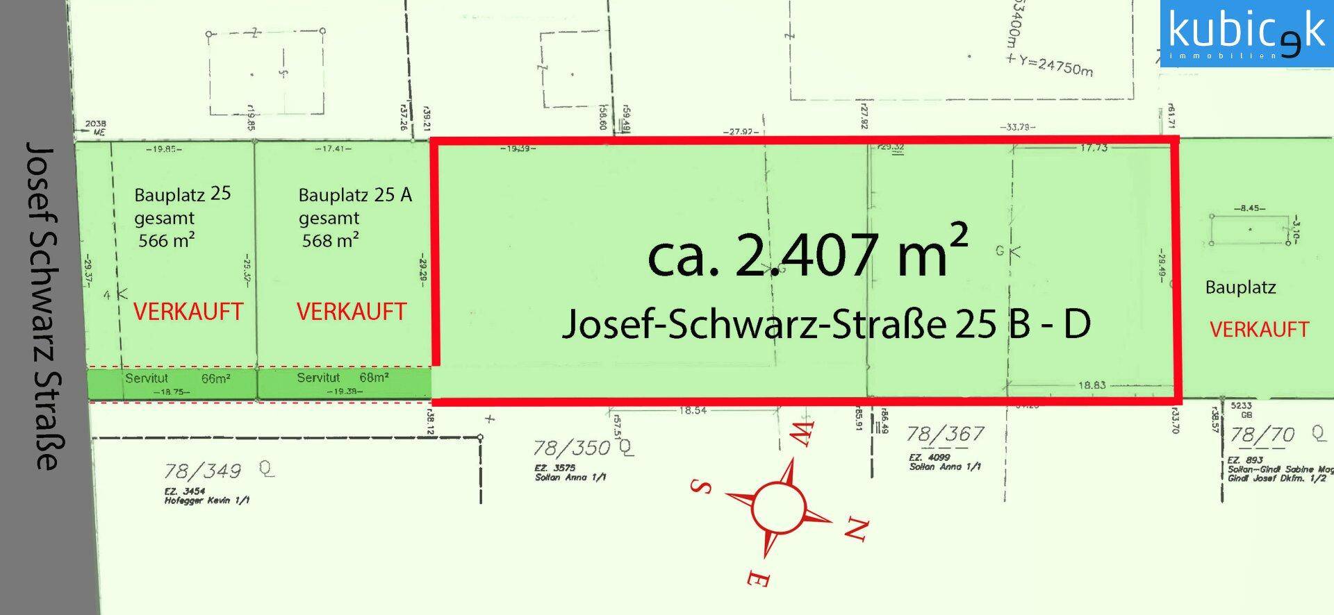 Plan Bauplatz 25 B - D