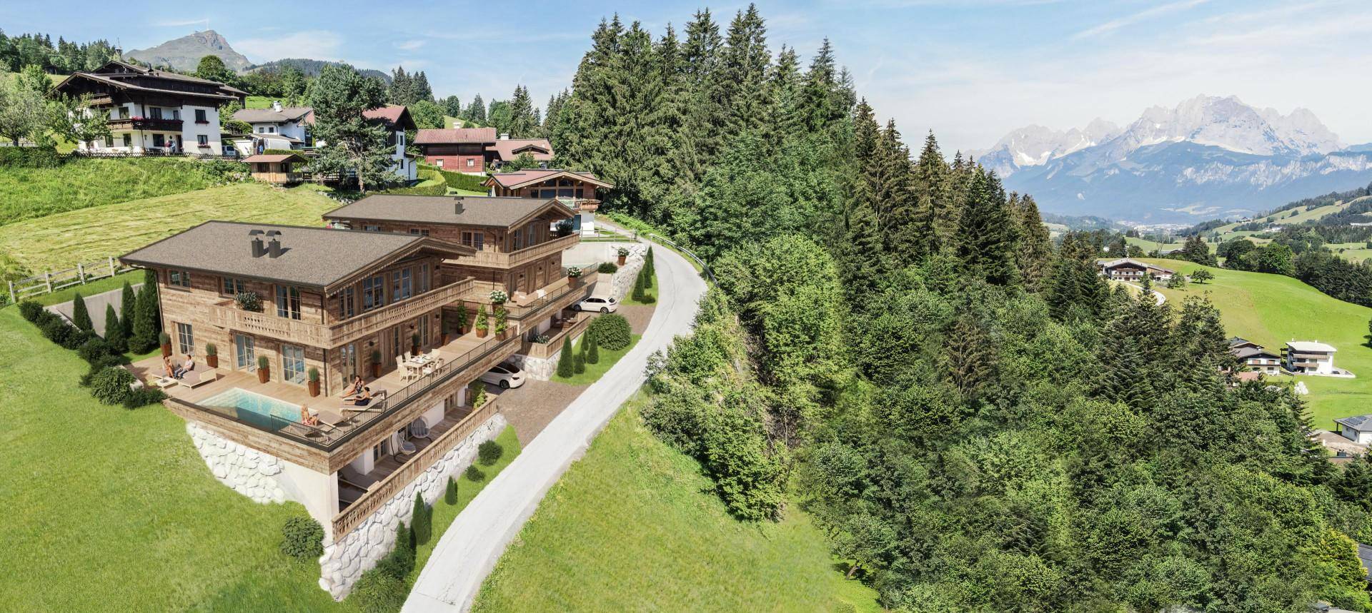Zwei trendige Chalets in Toplage