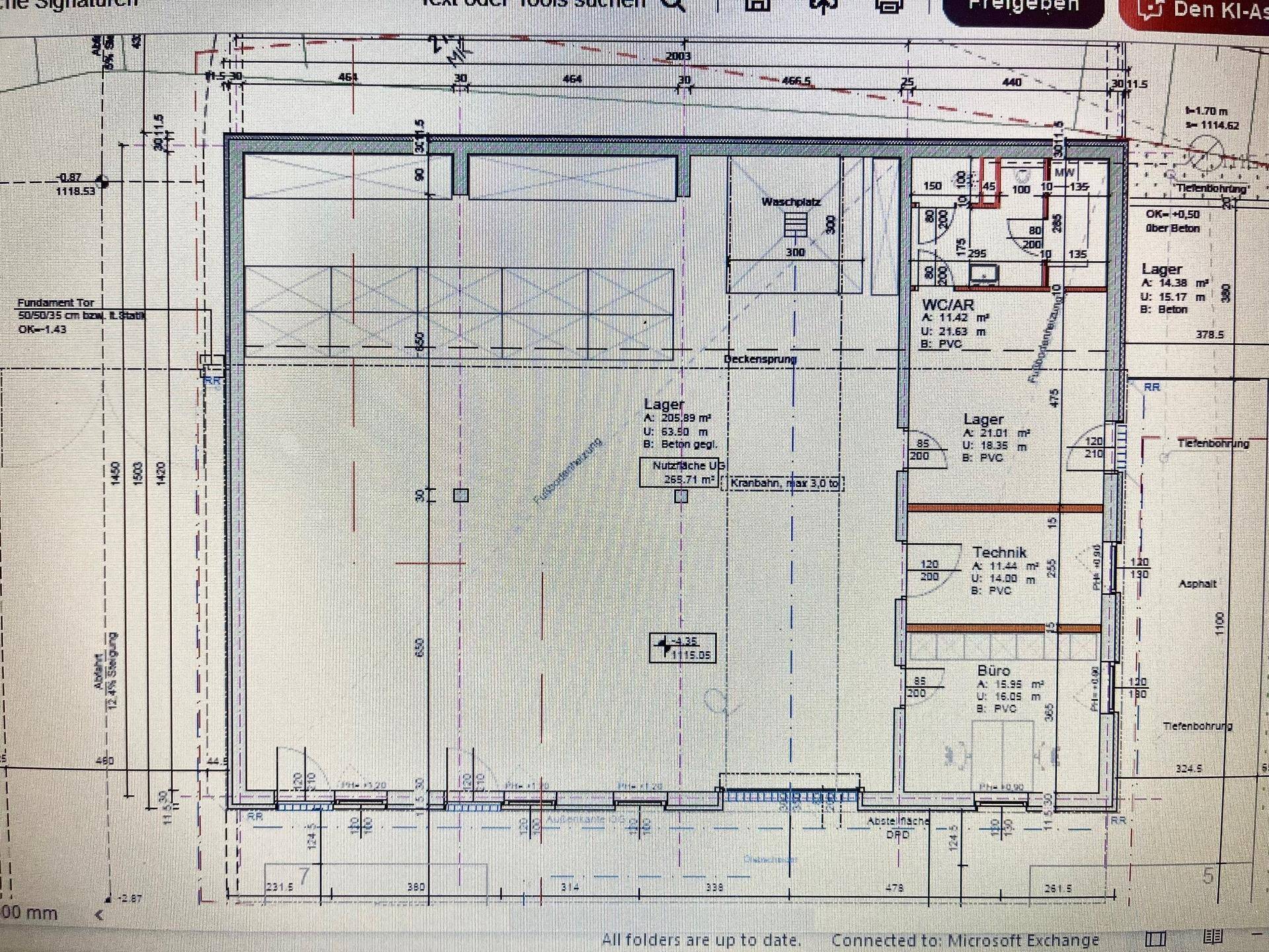 Plan Untergeschoss (Lagerhalle etc)