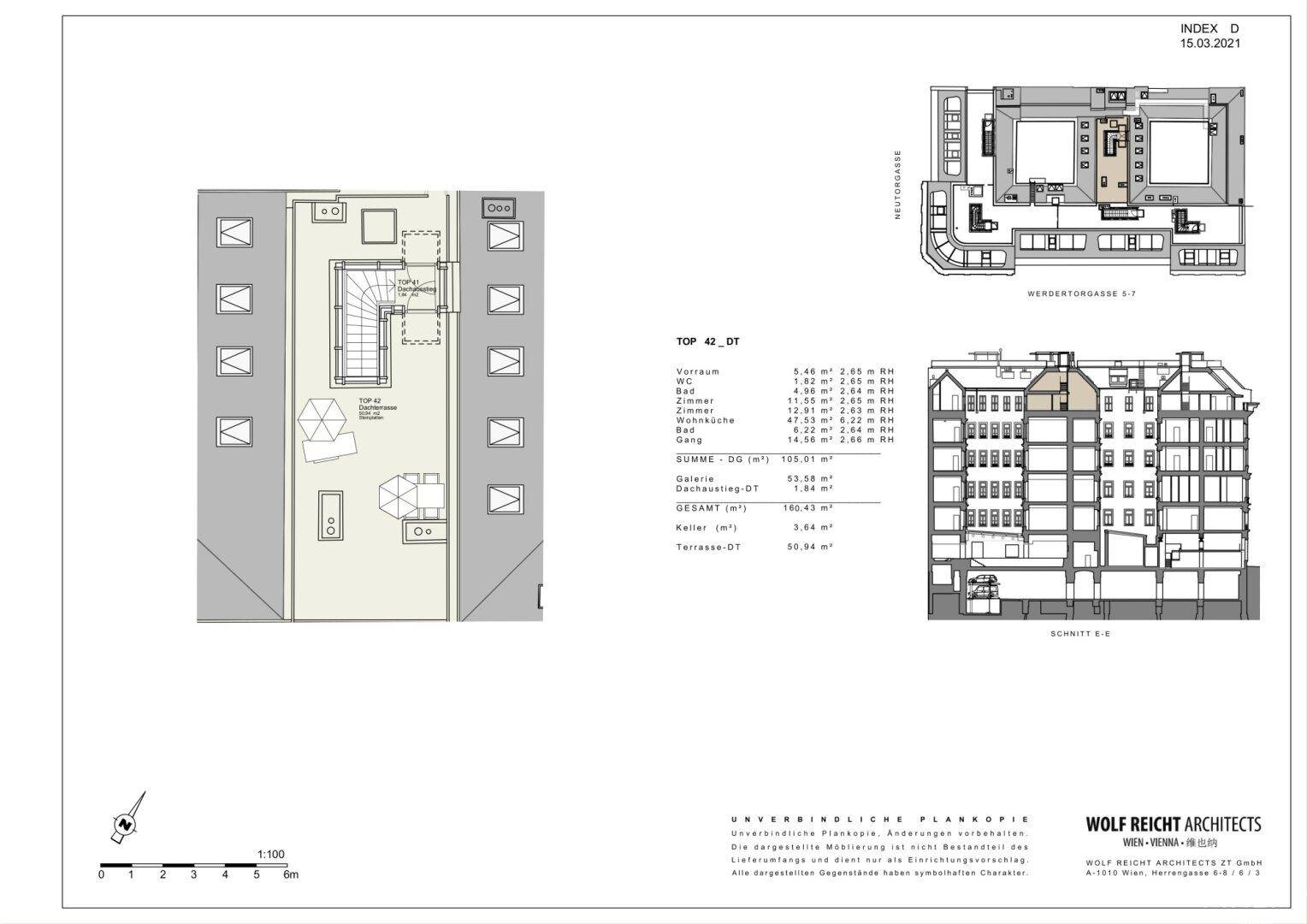 Grundriss der unteren Etage mit offenem Wohnbereich und Zugang zu einer weiteren Terrasse.