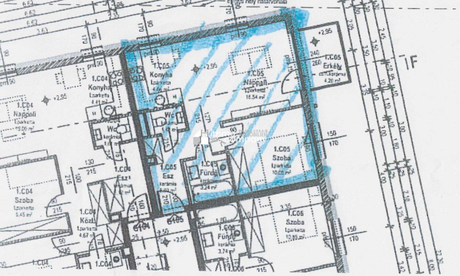 Grundriss Wohnung Levél 41.84m²