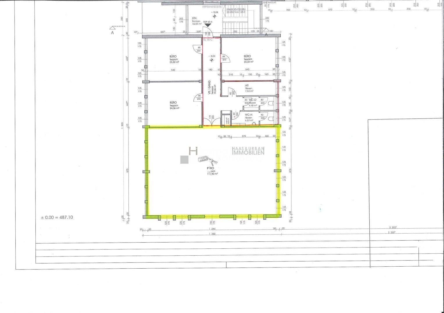 Büroflächen-Plan