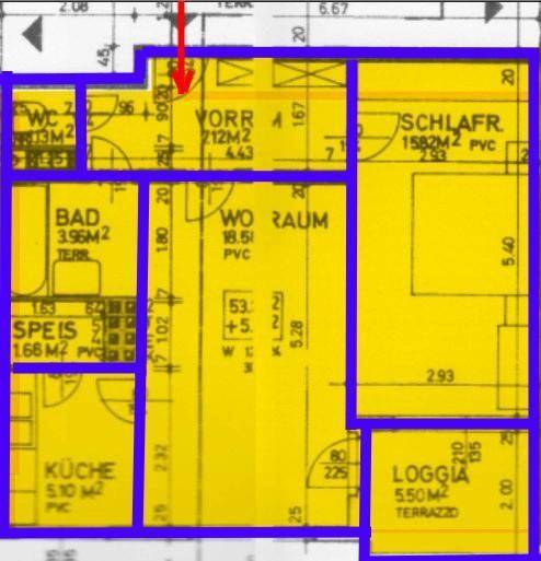 Planskizze 53m² ETW Traisen