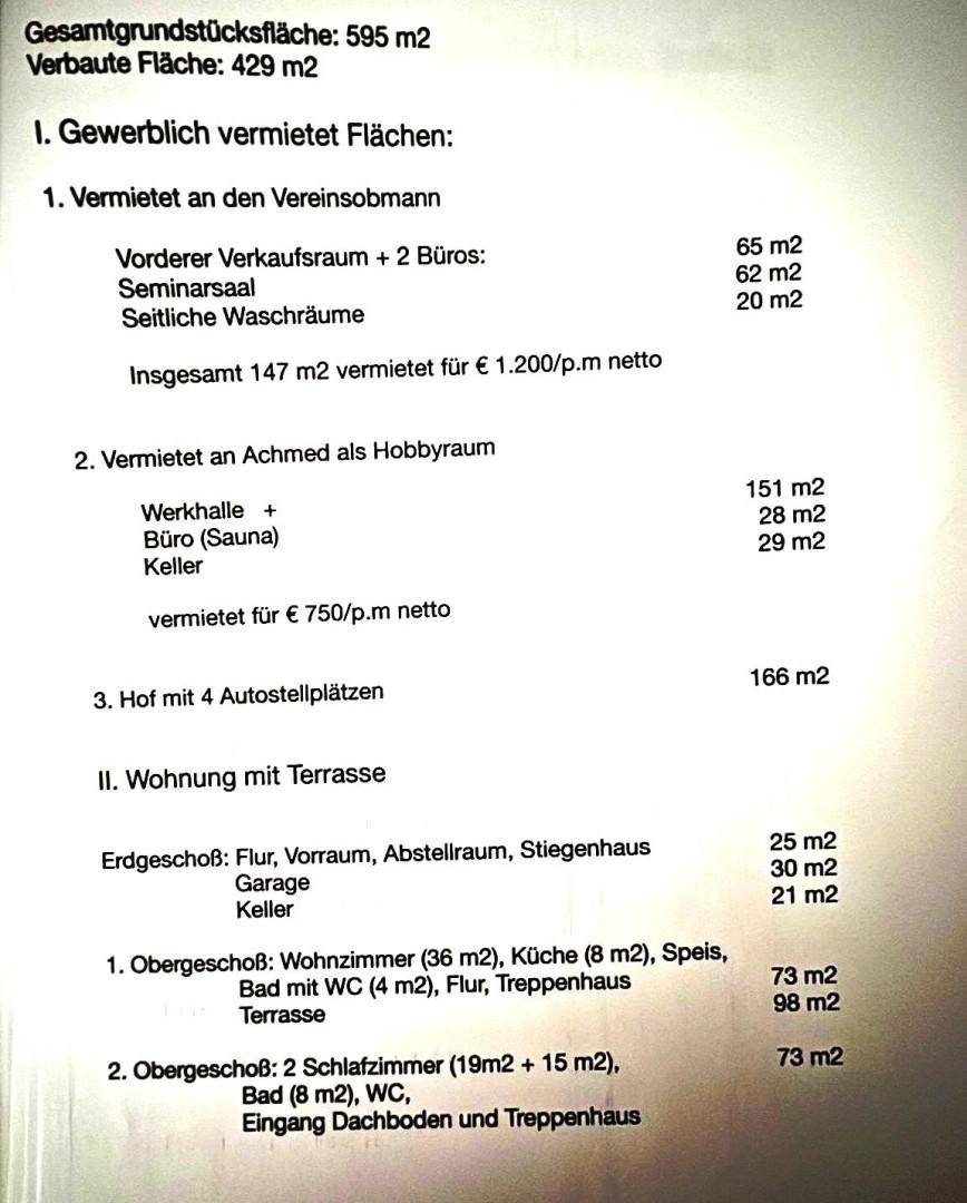Flächenangaben