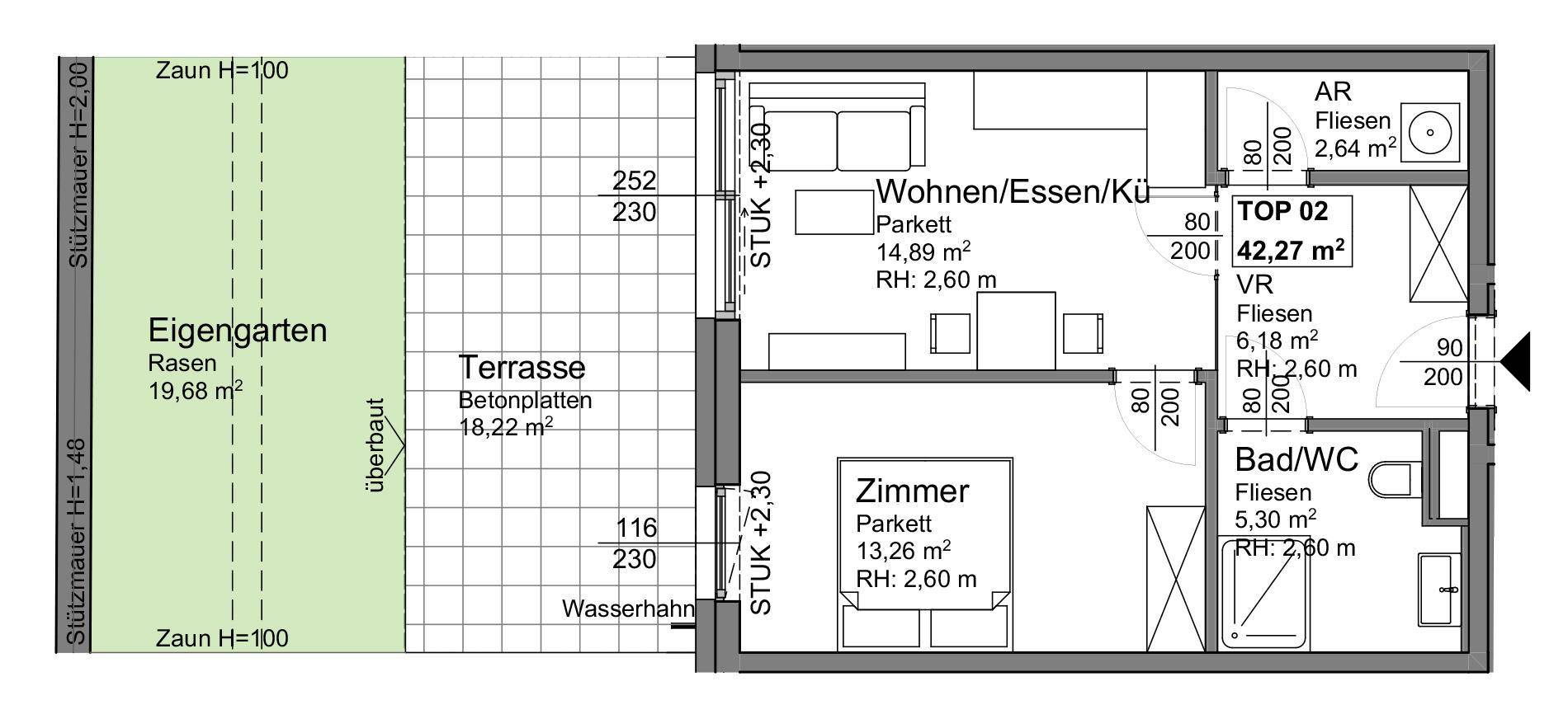 Grundrissplan Top 2