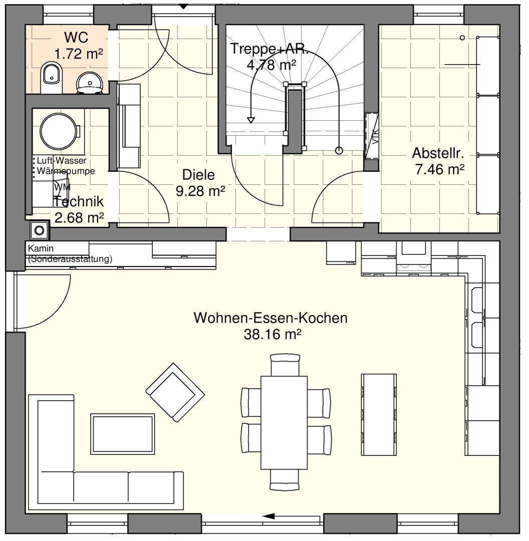 Grundrissplan Erdgeschoss