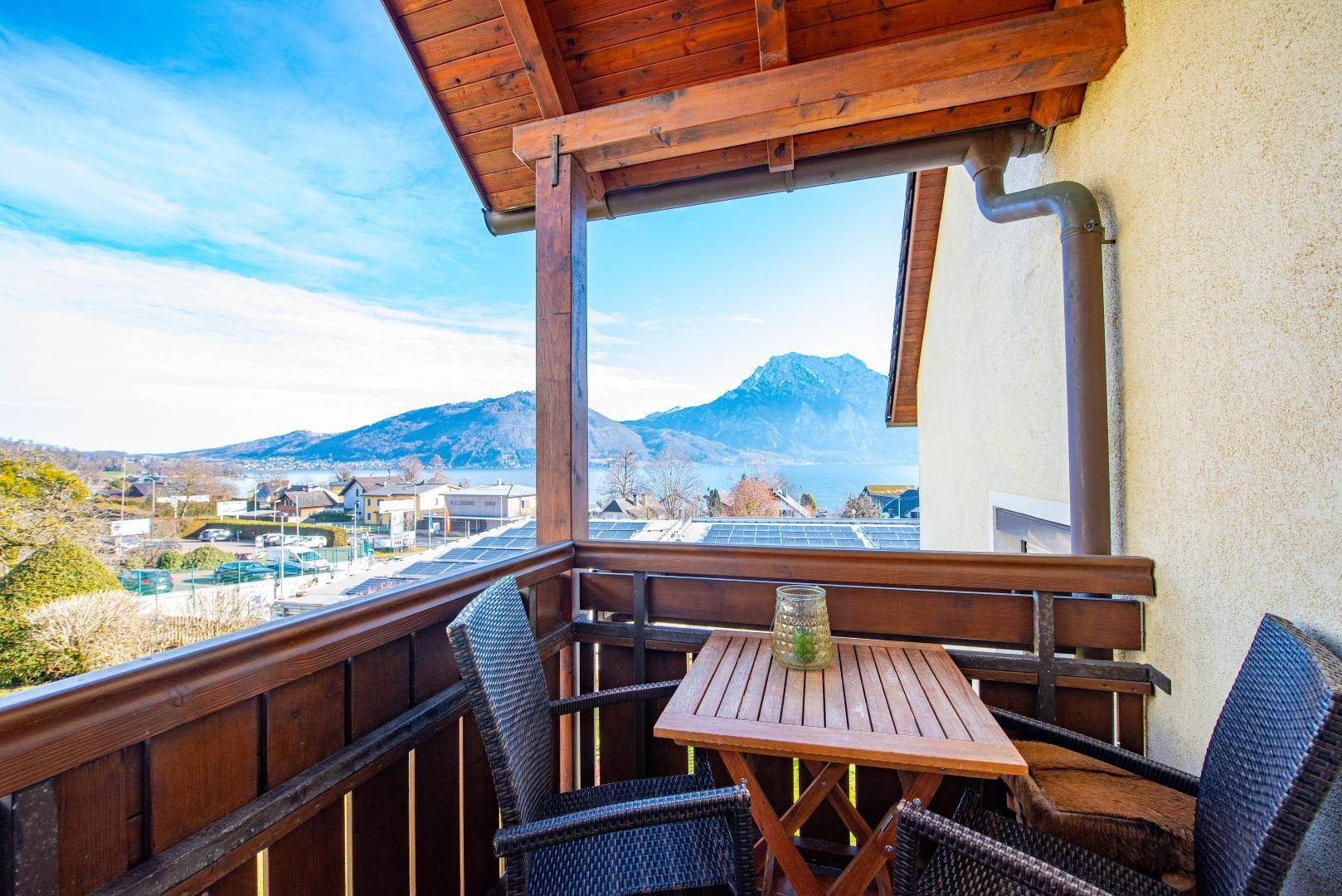 Ausblick Balkon über Schlafzimmer