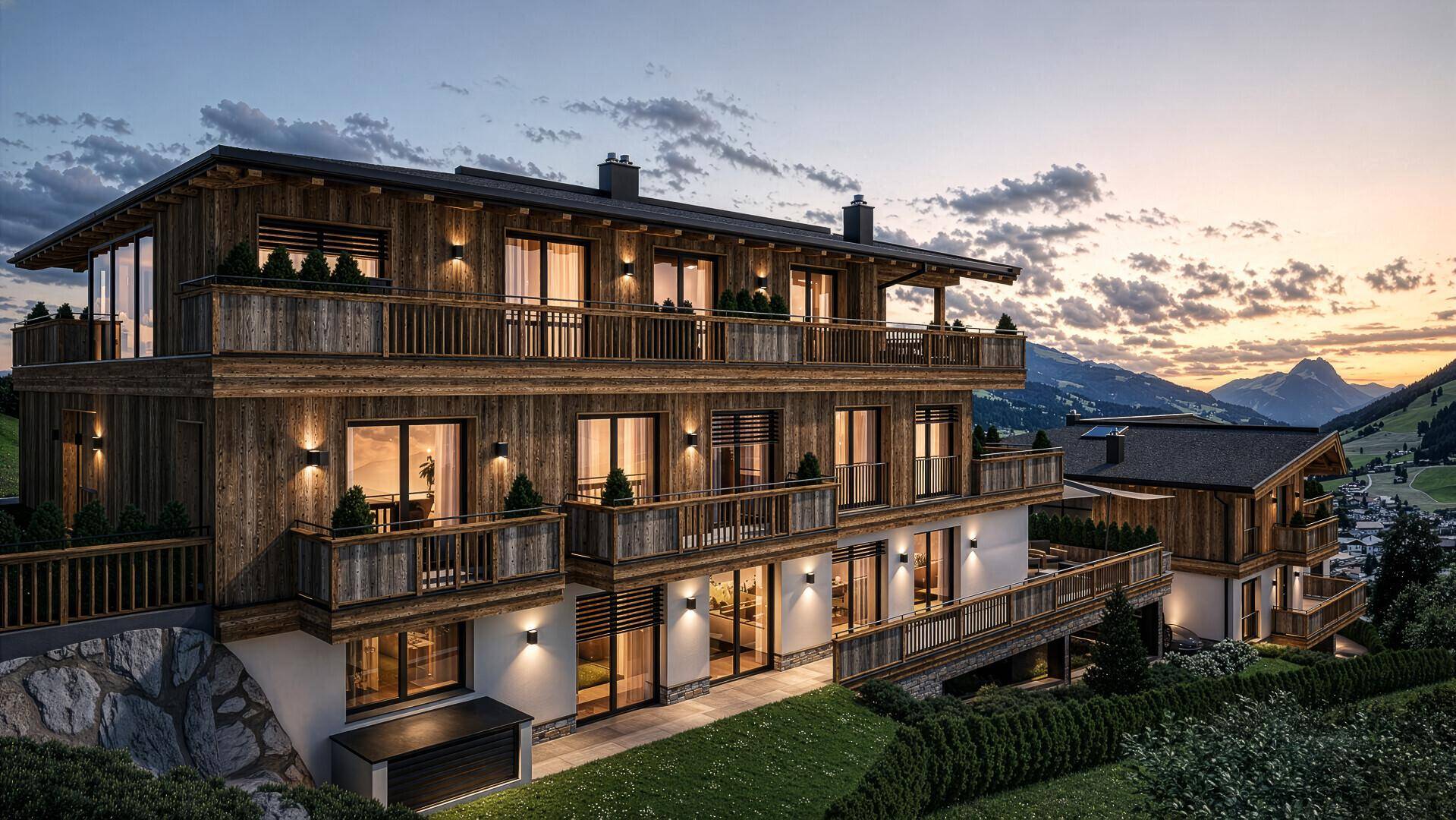 KITZIMMO-Luxuswohnungen in Top-Sonnen-Ruhelage kaufen - Immobilien Kirchberg.
