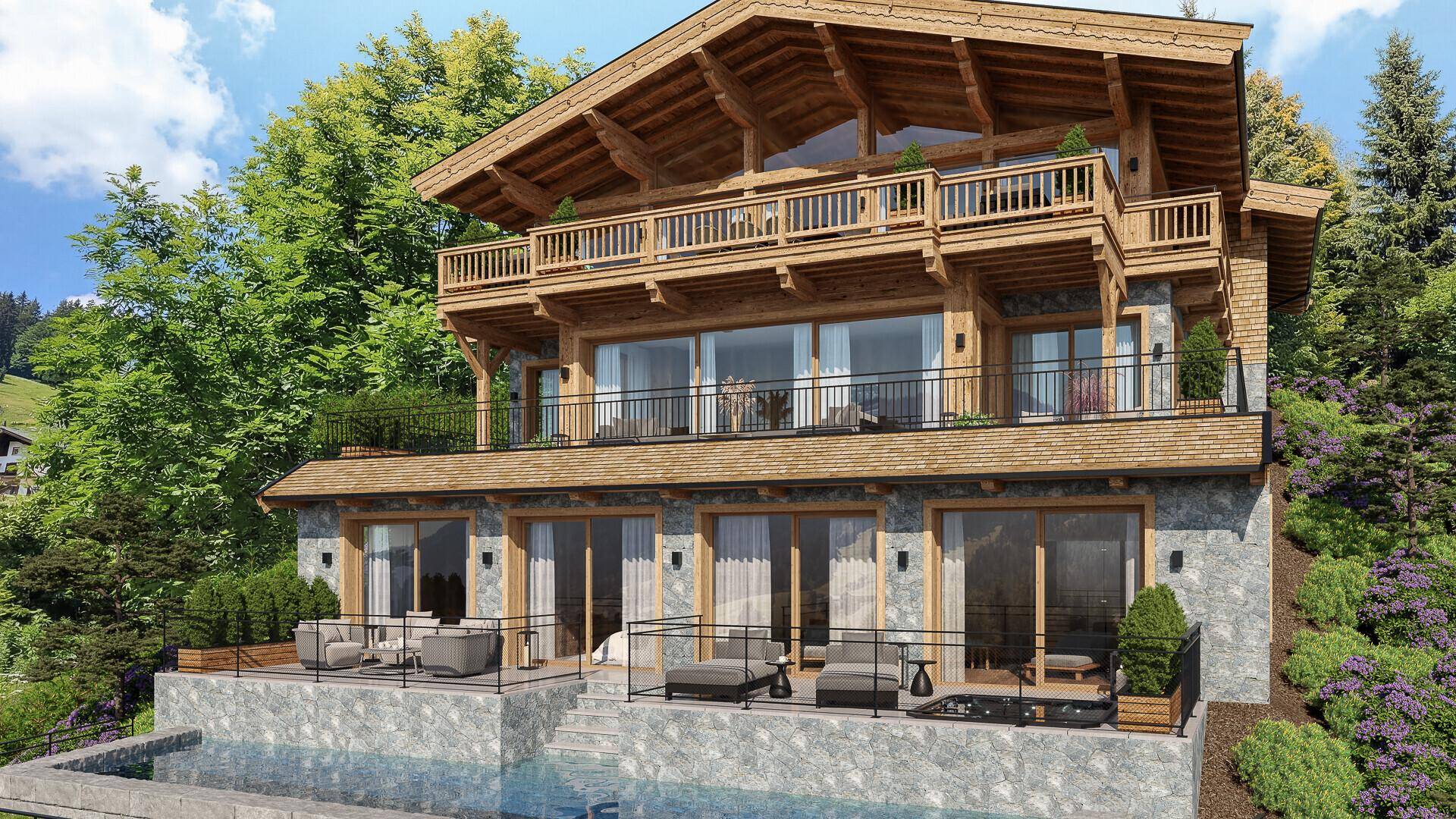 KITZIMMO-Luxusvilla in einzigartiger Toplage am Lebenberg kaufen - Immobilien Kitzbühel.