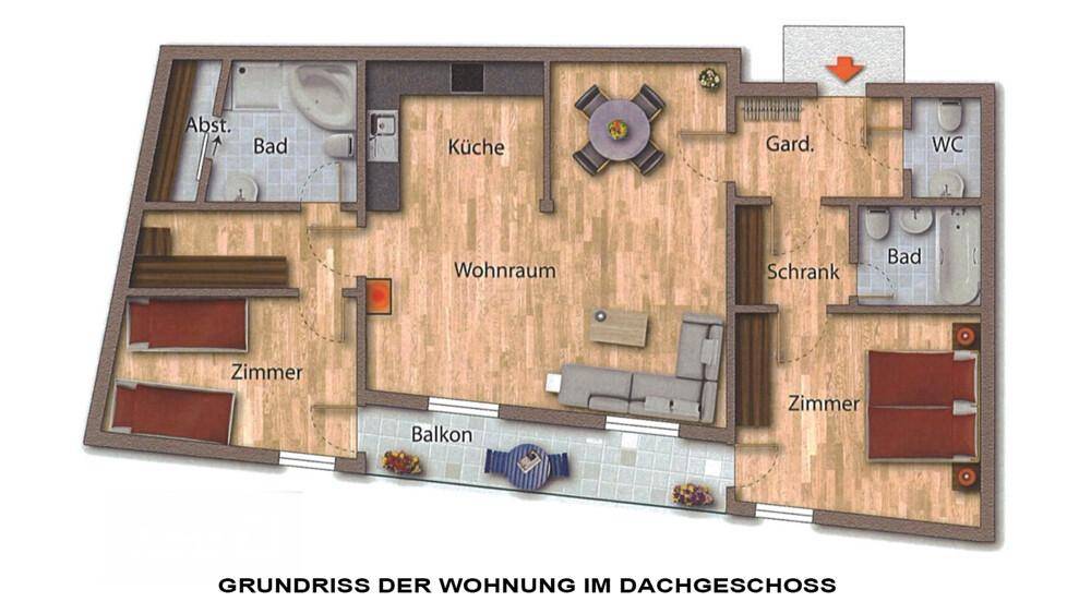 Grundriss-Wohnung