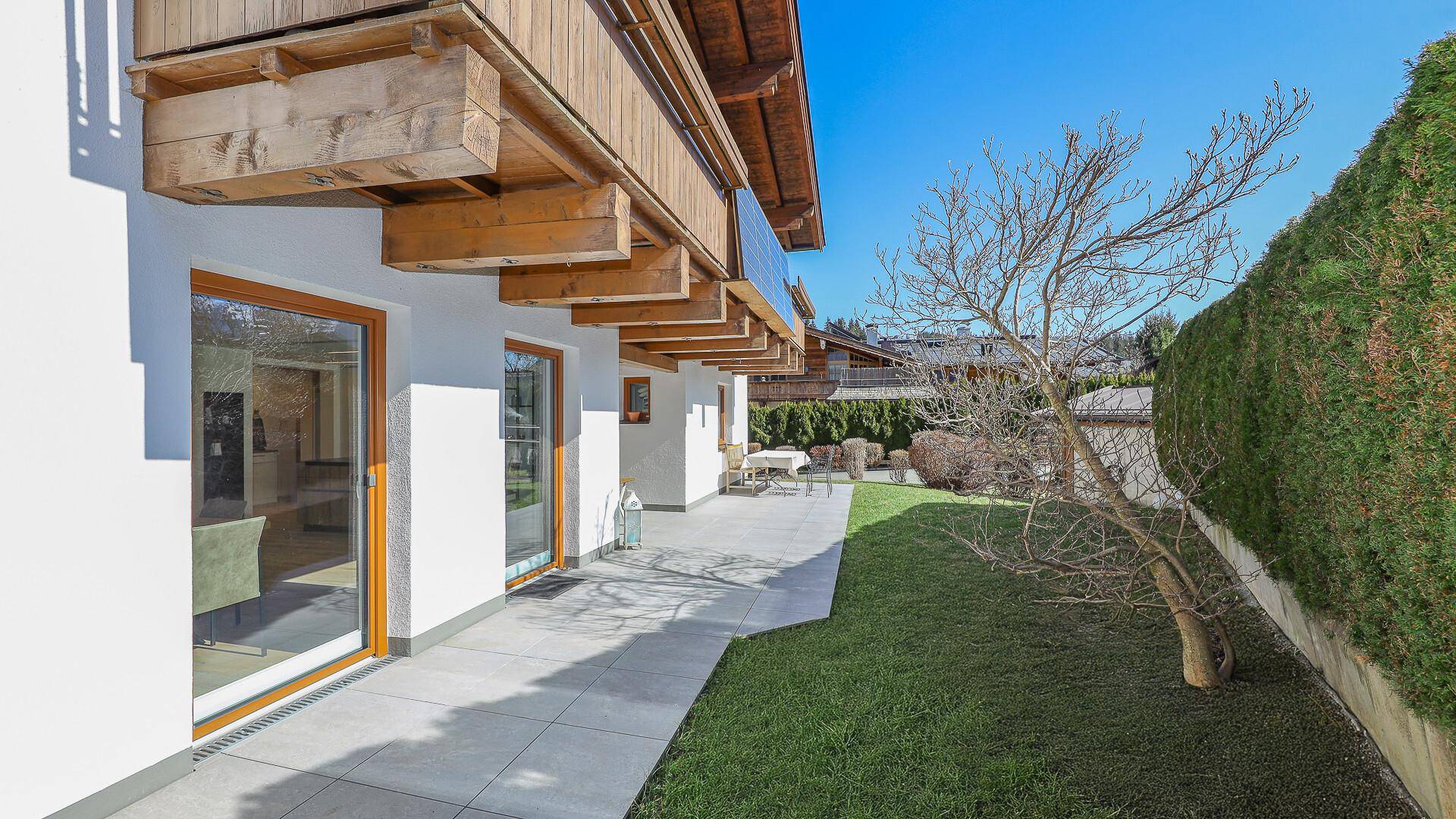 KITZIMMO-Exklusive Gartenwohnung in sonniger Ruhelage - Immobilien Reith bei Kitzbühel.